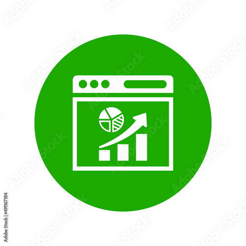 Dashboard, analysis, diagram icon. Green vector sketch.