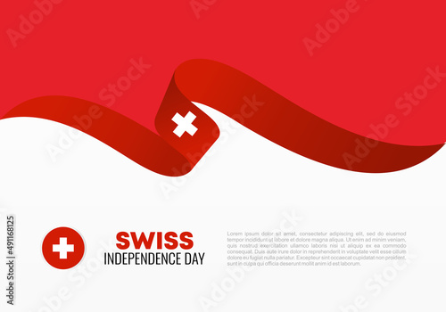 Swiss independence day background banner poster for national celebration on august 1st.