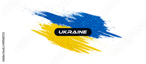 Ukraine Flag with Brush Concept. Flag of Ukraine in Grunge Style. Pray for Ukraine. Hand Painted Brush Flag of Ukraine Country
