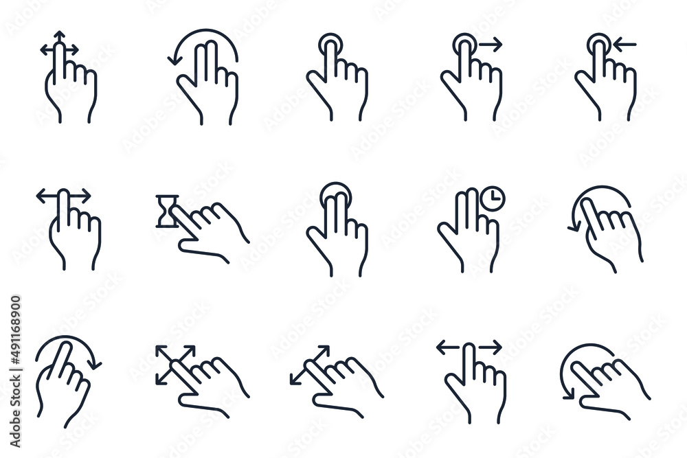 set of Gesture elements symbol template for graphic and web design collection logo vector illustration
