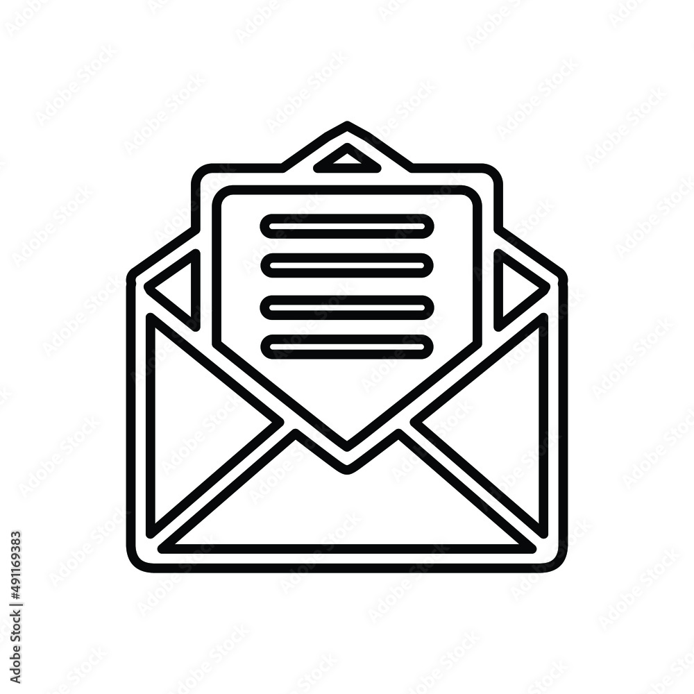 Email, letter, newsletter outline icon. Line vector design. Email, letter, newsletter outline icon. Line vector design.