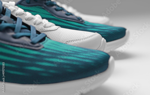 pair of sport shoes for training isolated on white background