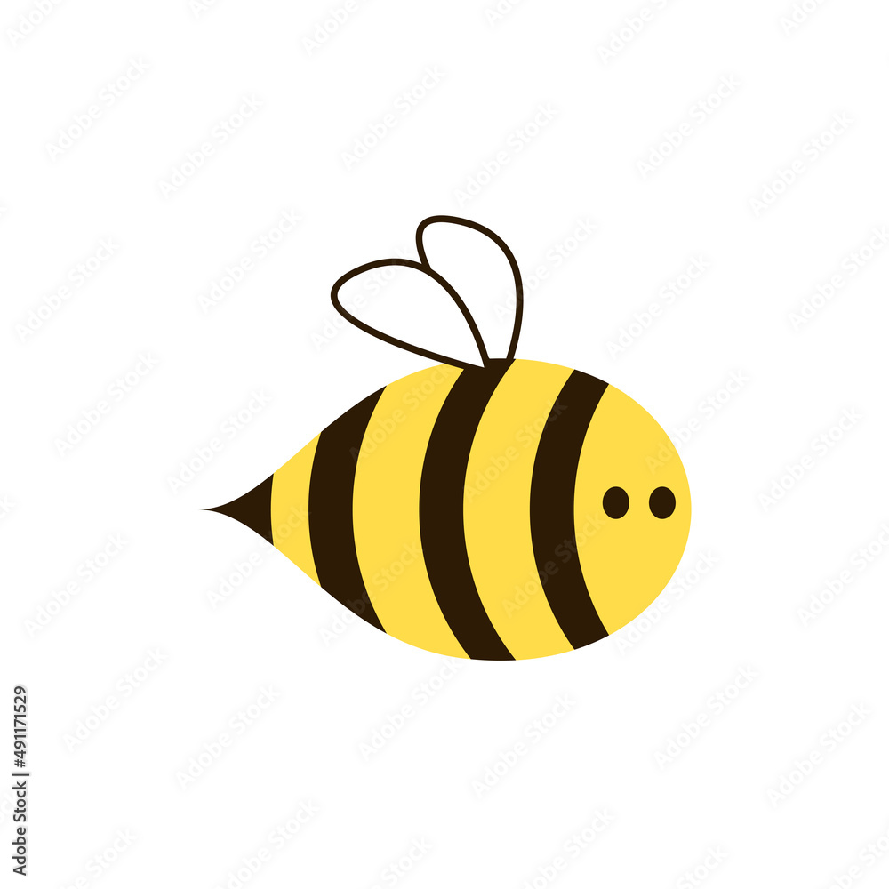 Obraz premium Cute bee cartoon. Bee character design. Bee icon.