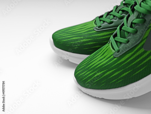 pair of sport shoes for training isolated on white background
