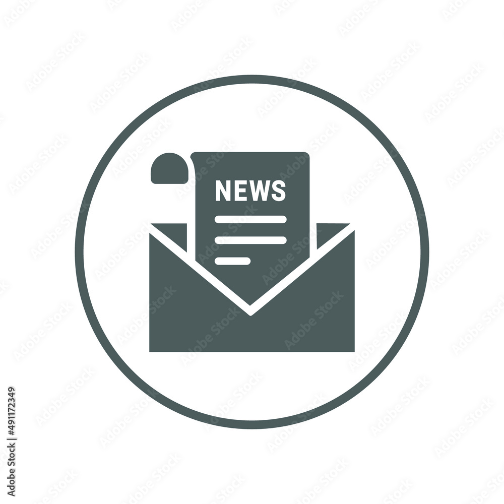 Email, newsletter, letter, read icon. Gray vector sketch. Email, newsletter, letter, read icon. Gray vector sketch.