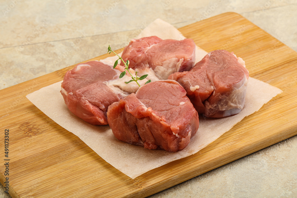 Raw pork tenderloin for cooking