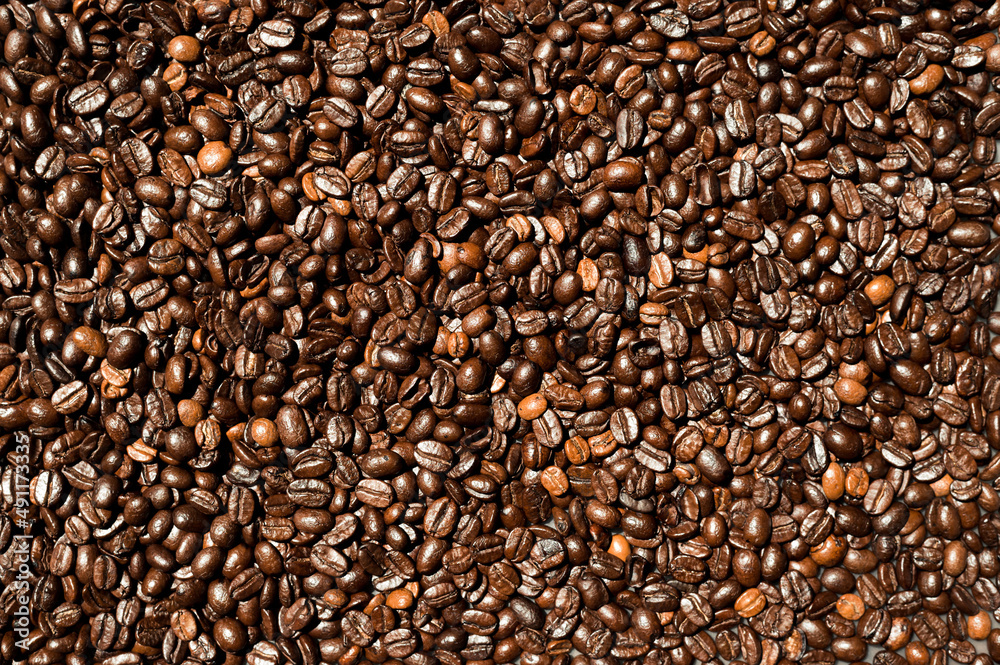 Mixture of different kinds of coffee beans. Coffee Background Mixture of different kinds of coffee beans. Coffee Background