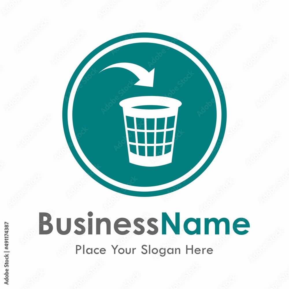 trash bin arrow recycle vector logo template. Suitable for business, web and eco trash bin arrow recycle vector logo template. Suitable for business, web and eco
