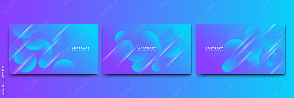 Naklejka premium Abstract colorful blue pink orange shapes presentation background. Gradient dynamic lines background. Modern mosaic blue orange Colorful geometric design background