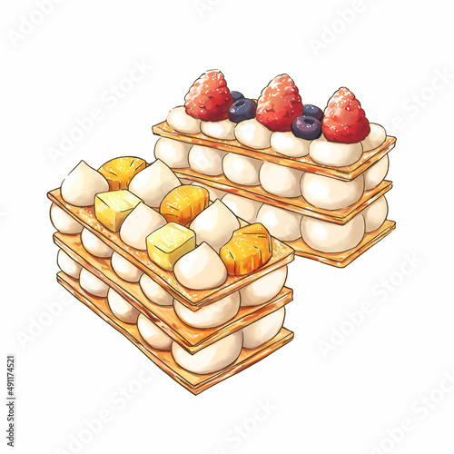 Mille Feuille with vanilla cream