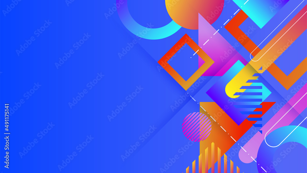 Abstract colorful blue shapes presentation background. Gradient dynamic lines background. Modern mosaic blue orange Colorful geometric design background Abstract colorful blue shapes presentation background. Gradient dynamic lines background. Modern mosaic blue orange Colorful geometric design background