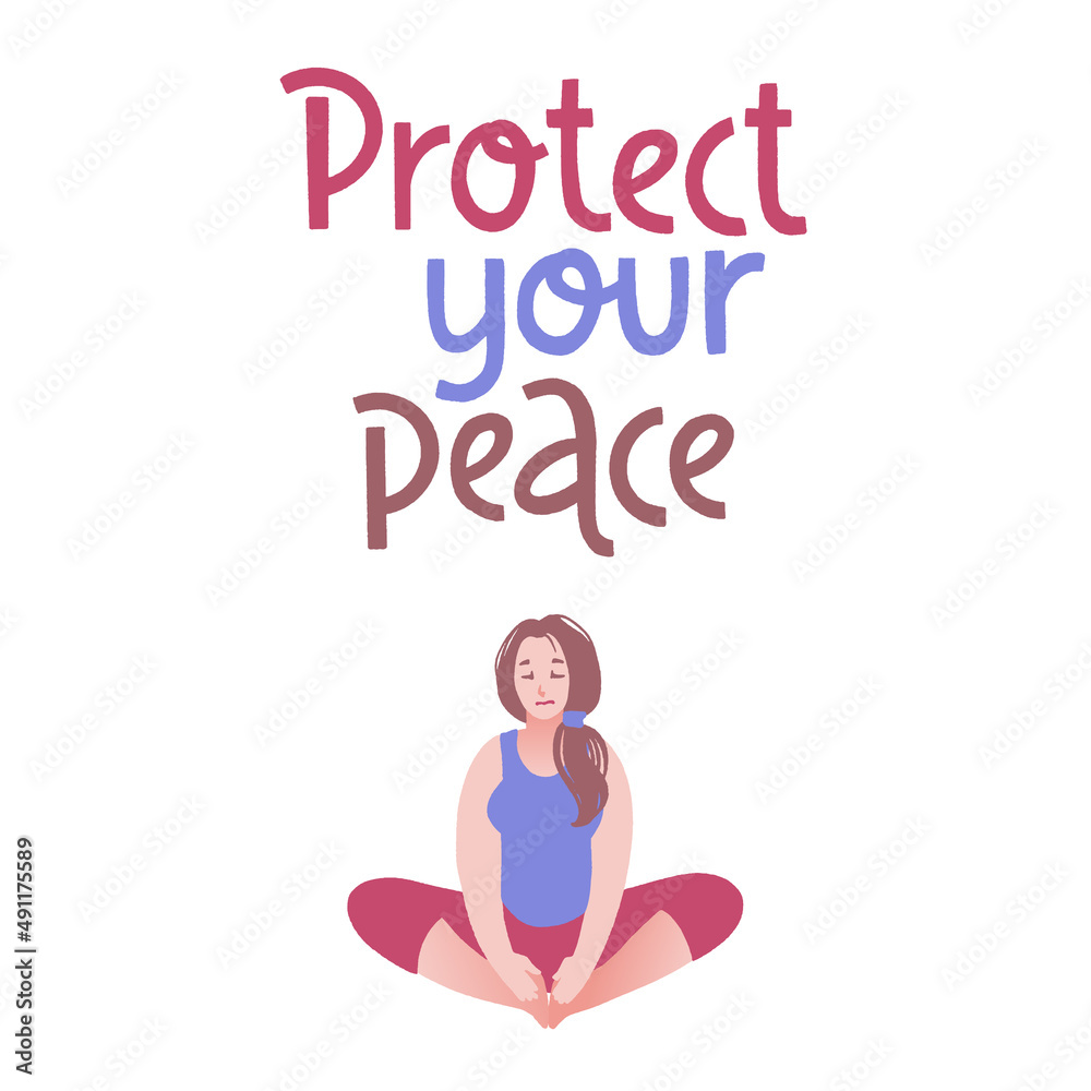 Protect your peace. Vector handwritten lettering and hand drawn character. Protect your peace. Vector handwritten lettering and hand drawn character.