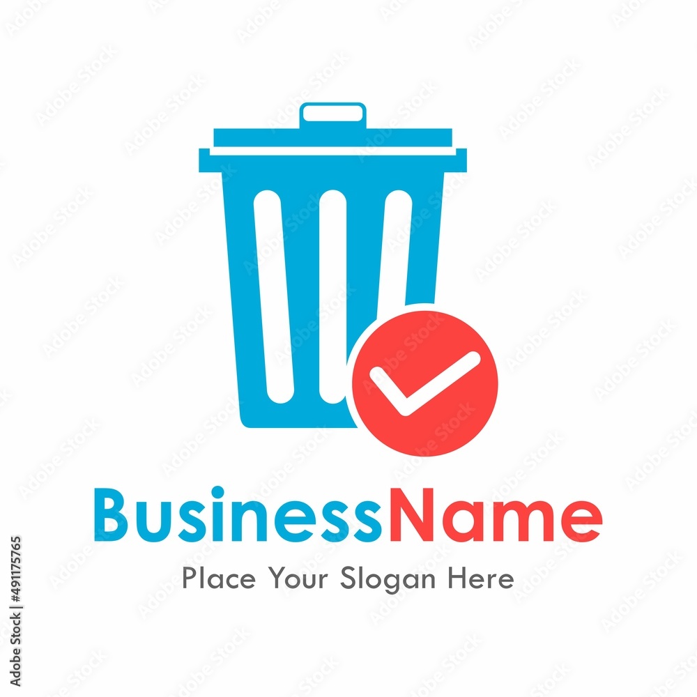 Trash checklist vector logo template. Suitable for business, web and technology Trash checklist vector logo template. Suitable for business, web and technology