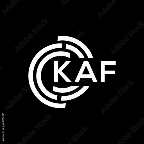 KAF letter logo design on black background. KAF creative initials letter logo concept. KAF letter design. photo