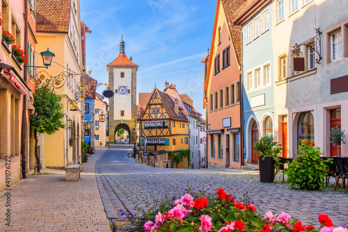 Rothenburg ob der Tauber, Bavaria, Germany. Medieval town of Rothenburg on a summer day. photo