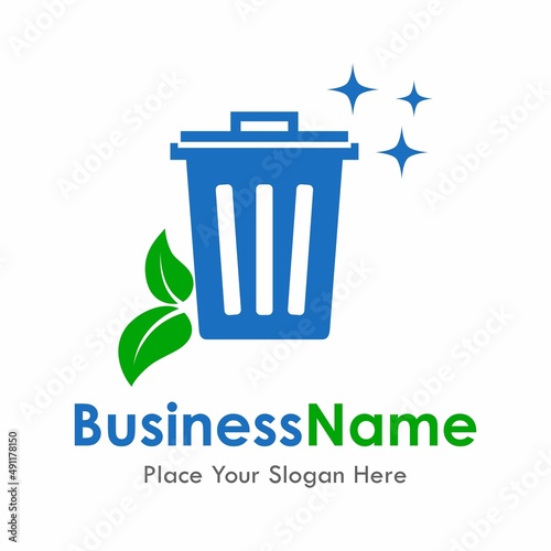 Trash leaf vector logo template. Suitable for business, web and nature