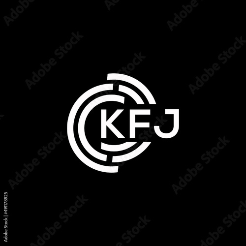 KFJ letter logo design on black background. KFJ creative initials letter logo concept. KFJ letter design.