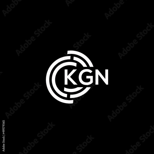 KGN letter logo design on black background. KGN creative initials letter logo concept. KGN letter design. photo