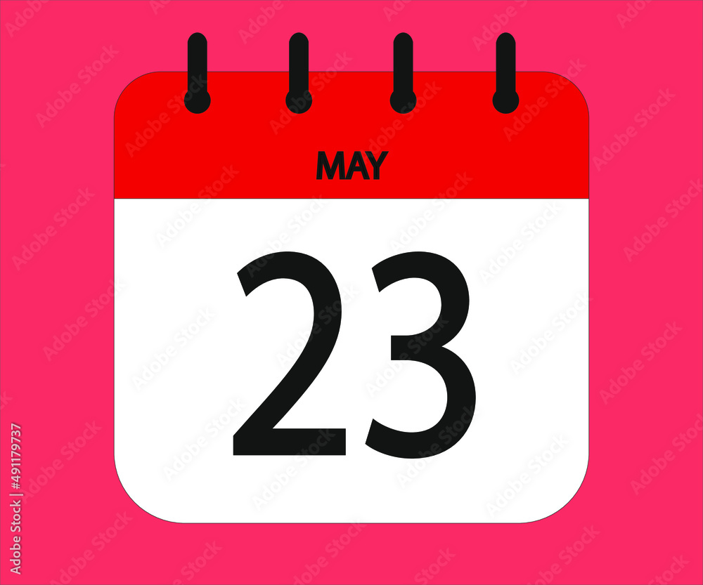May 23th red calendar icon for days of the month May 23th red calendar icon for days of the month