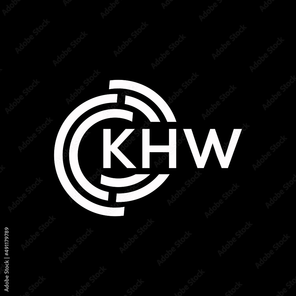 KHW letter logo design on black background. KHW creative initials letter logo concept. KHW letter design. KHW letter logo design on black background. KHW creative initials letter logo concept. KHW letter design.