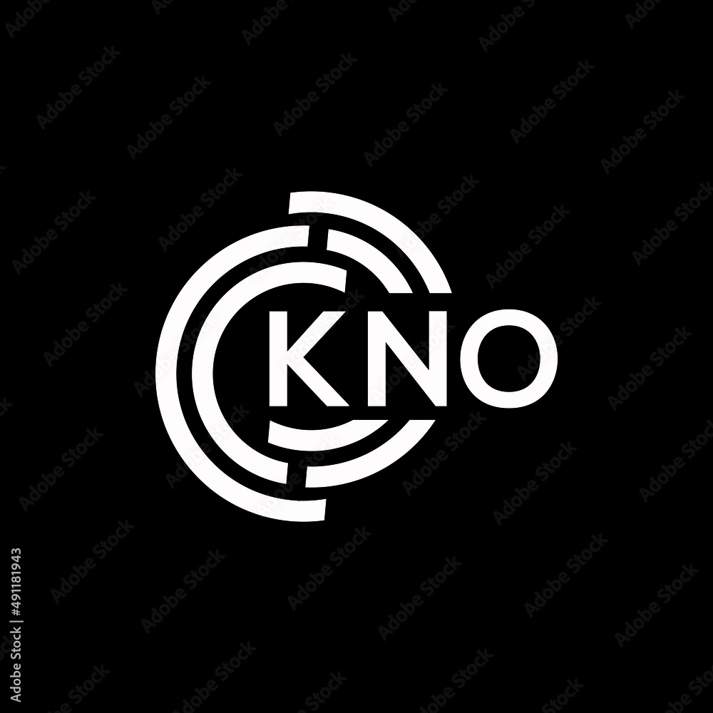 KNO letter logo design on black background. KNO creative initials letter logo concept. KNO letter design. - obrazy, fototapety, plakaty 
