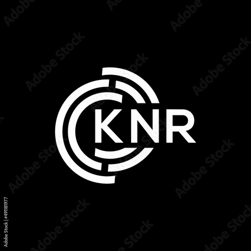 KNR letter logo design on black background. KNR creative initials letter logo concept. KNR letter design. photo