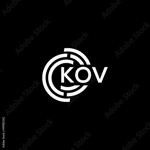 KOV letter logo design on black background. KOV creative initials letter logo concept. KOV letter design. photo