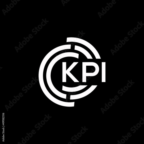KPI letter logo design on black background. KPI creative initials letter logo concept. KPI letter design.
