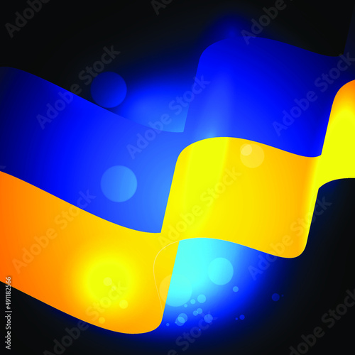 Ukraine Flag. Waving Flag of Ukraine.