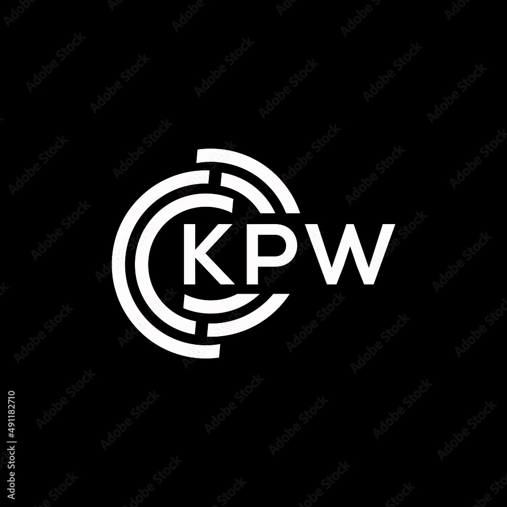 KPW letter logo design on black background. KPW creative initials letter logo concept. KPW letter design. KPW letter logo design on black background. KPW creative initials letter logo concept. KPW letter design.