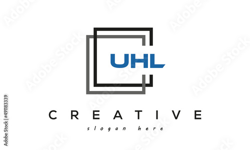 UHL square frame three letters logo design vector	 photo