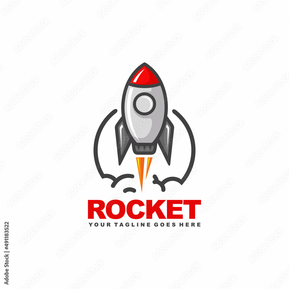 Obraz premium Rocket logo design vector illustration