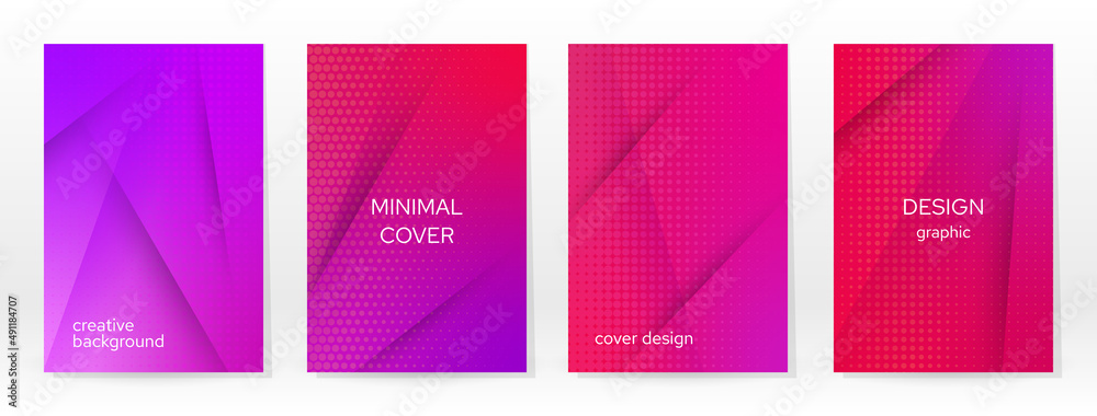 Naklejka premium Minimal Poster. Pastel Soft. Rainbow Gradient Set.