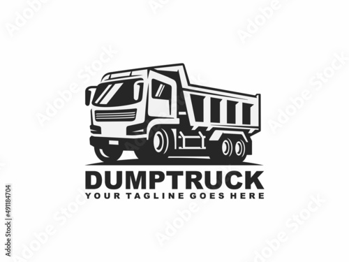 Dump truck logo design vector