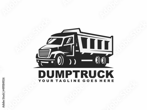 Dump truck logo design vector