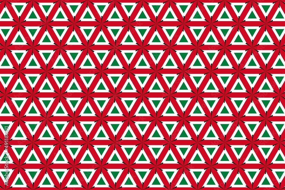Geometric pattern in the colors of the national flag of Kuwait. The colors of Kuwait. Geometric pattern in the colors of the national flag of Kuwait. The colors of Kuwait.