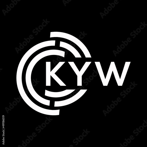 KYW letter logo design on black background. KYW creative initials letter logo concept. KYW letter design. 