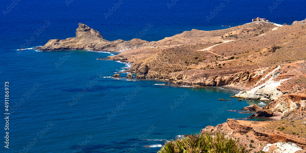Morron de Punta Baja, Cabo de Gata-Nijar Natural Park, UNESCO Biosphere Reserve, Hot Desert Climate Region, Almeri­a, Andaluci­a, Spain, Europe