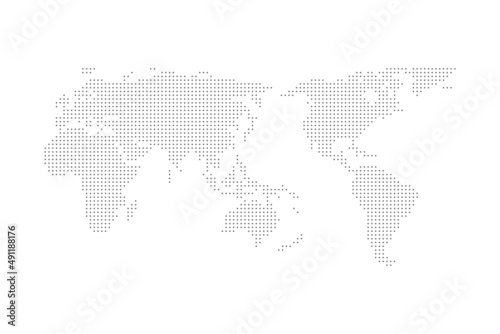 dotted world map background illustration flat design.