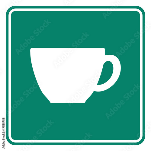 Tasse und Schild