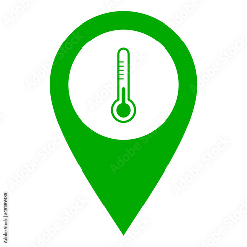 Thermometer und Kartenmarkierung