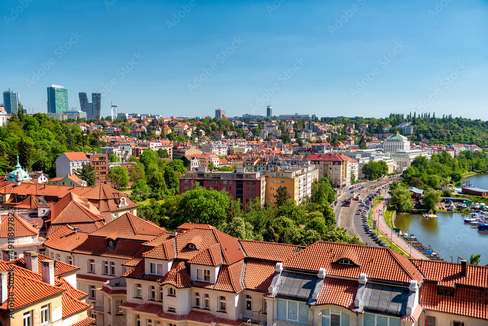 Panorama of Prague on a sunny day. Czech Republic