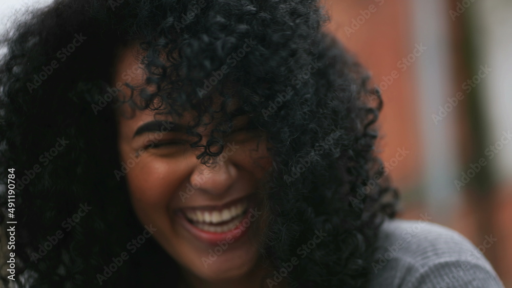 A Happy black woman laughing and smiling a happy African person real life laugh and smile A Happy black woman laughing and smiling a happy African person real life laugh and smile