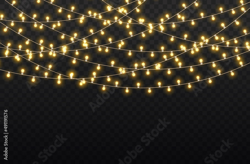 LED neon lights gold Christmas garland decoration