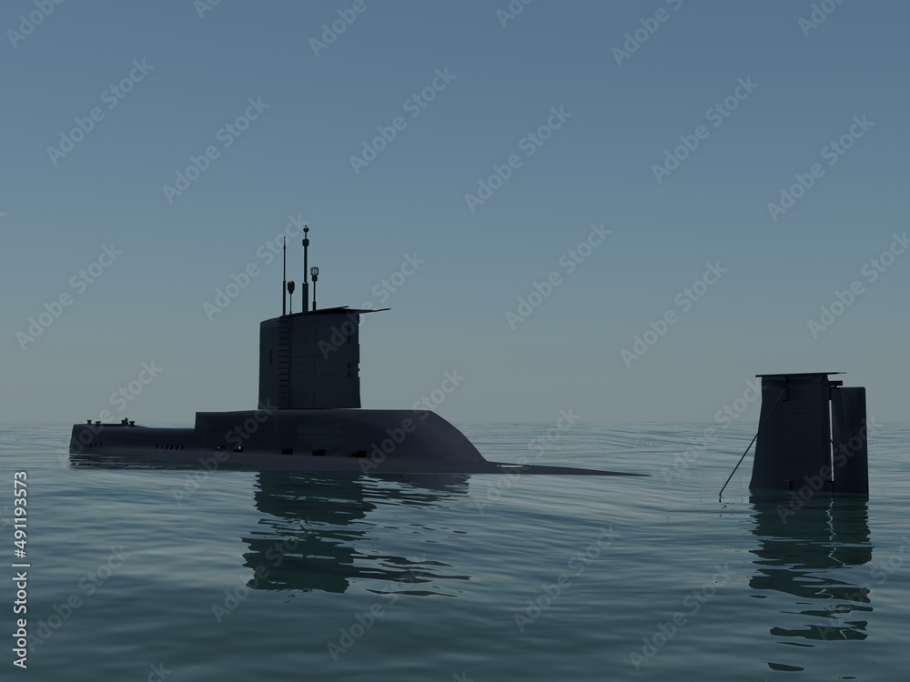 submarino Kri Nanggala  en inmersiòn y en superficie