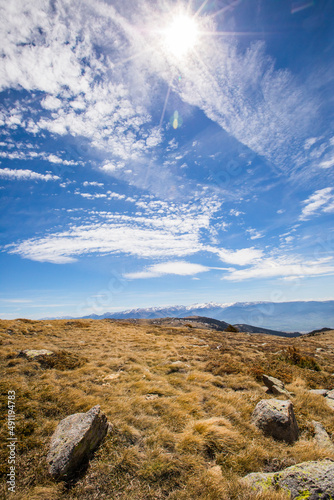 Mountain landscape in La Cerdanya, Pyrenees, France photo