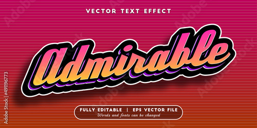 Text effects 3d admirable, editable text style