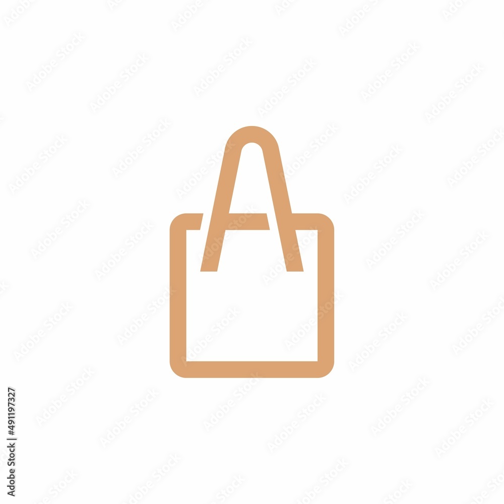 Shopping bag logo. Online shop logo vector icon illustration Shopping bag logo. Online shop logo vector icon illustration