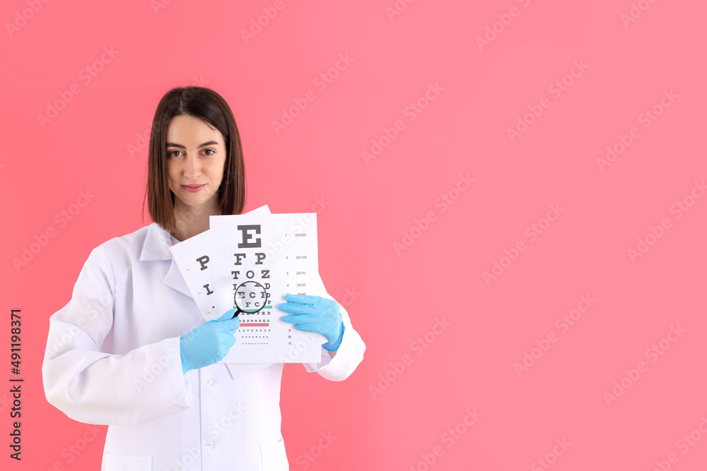 Concept of healthcare worker with young woman, space for text Concept of healthcare worker with young woman, space for text