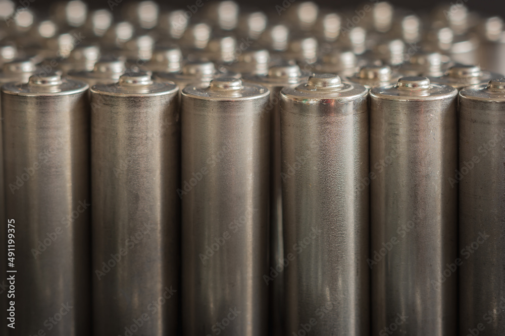 AA batteries background closeup view AA batteries background closeup view